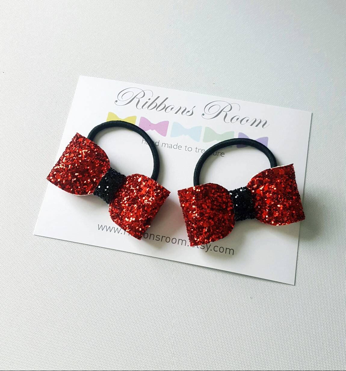 Red Hair Bobbles, Glitter Hair Bow, Girls Bobbles, Toddlers Bobbles, Birthday Gift For Girls, Bobbles Girls, Glittery Bows, Red Bows