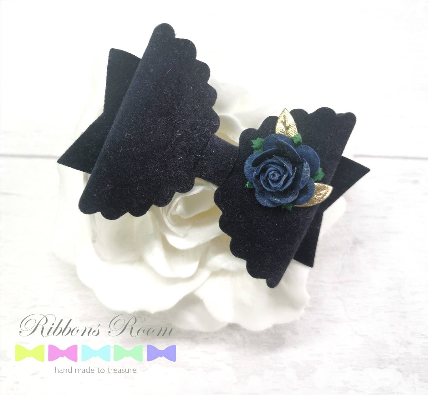 Navy Hair Bow Clip Headband, Dark Blue Bows, School Clips, Wedding Accessories, Navy Suede Baby Girl Headbands