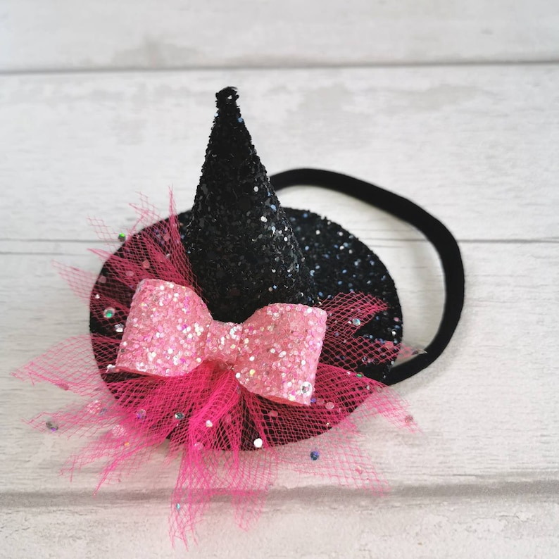 Witches hat headband, halloween hair bow, baby halloween headband, baby witches hat, Toddler halloween headband, halloween photography prop image 8