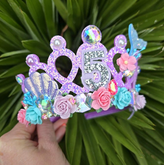 Mermaid Birthday Tiara and Badge: Sparkle Crown, Any Age - Etsy