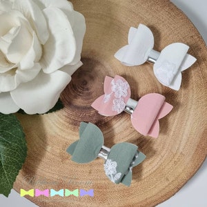 Cotton Baby Hair Bows Set: Fringe Clip, Mini Alligator Clips