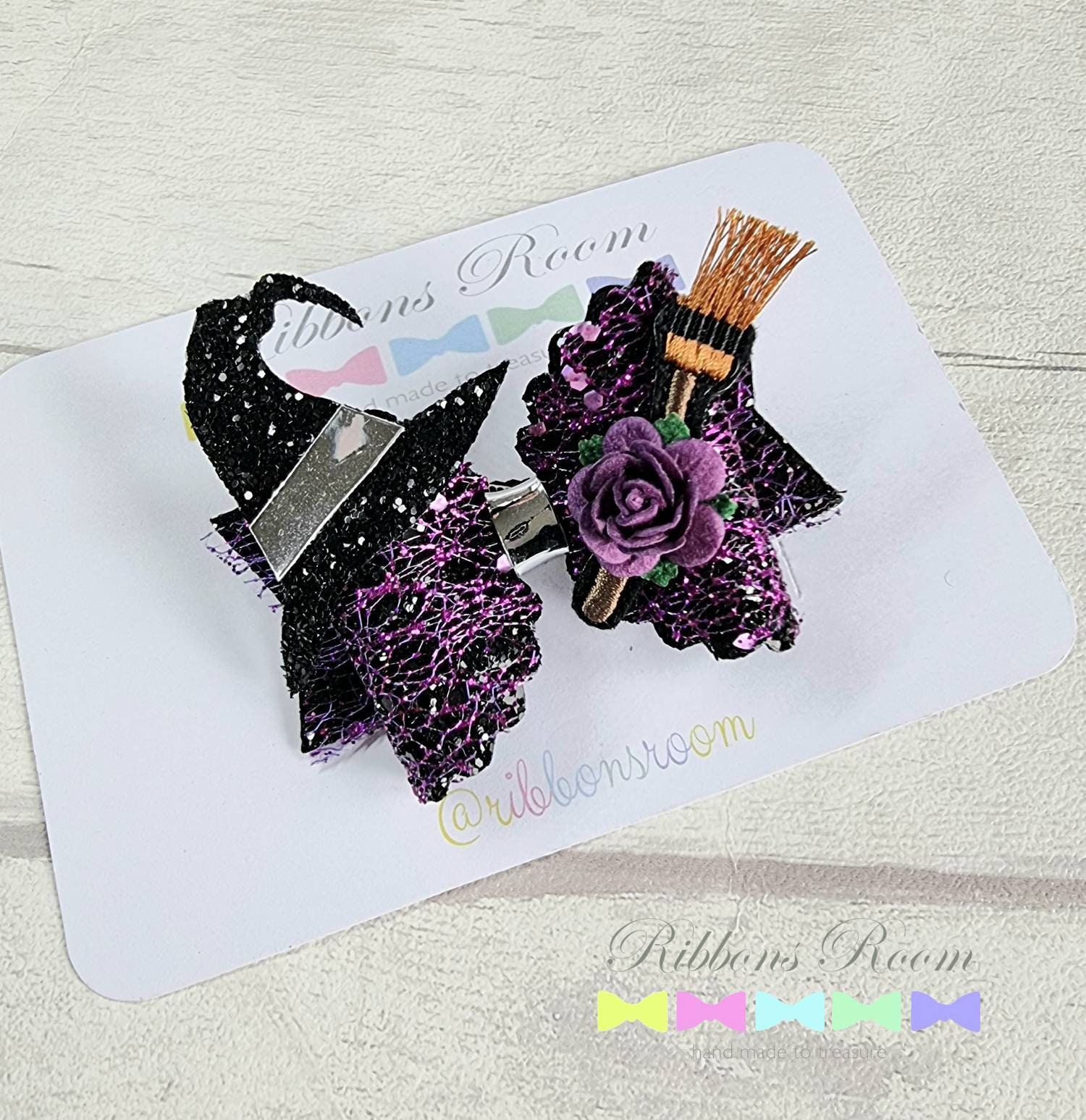 Halloween Witch Hair Bow Clip, Toddler Bow, Halloween Bows, Hair Costume, Baby