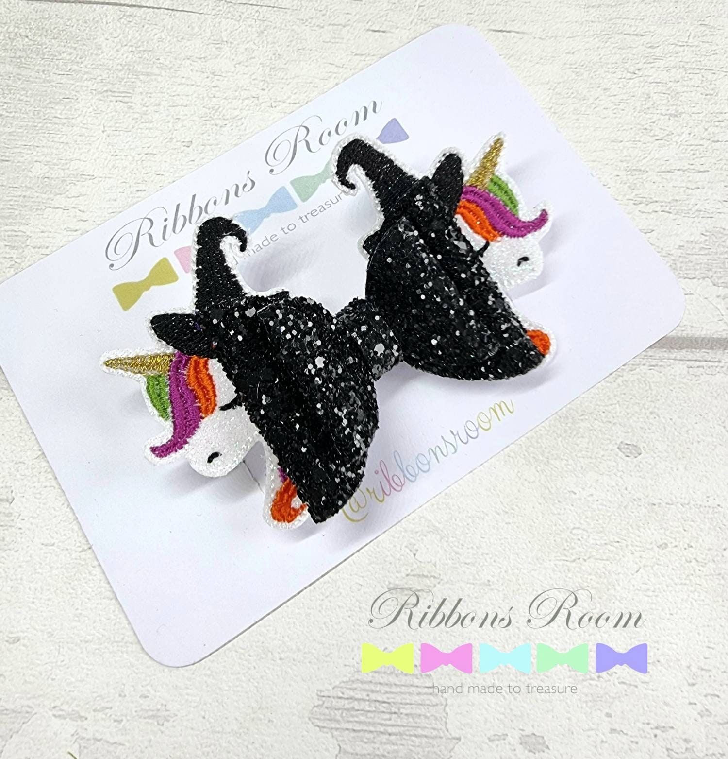 Unicorn Halloween Hair Bow Clip, Toddler Bow, Halloween Bows, Unicorn Costume, Baby Headbands