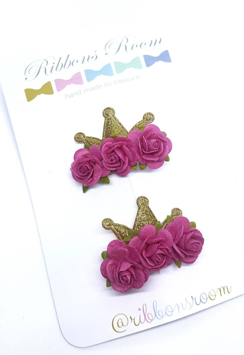 Princess Crown Hair Clip Flower Hair Clip Crown Hair Etsy UK