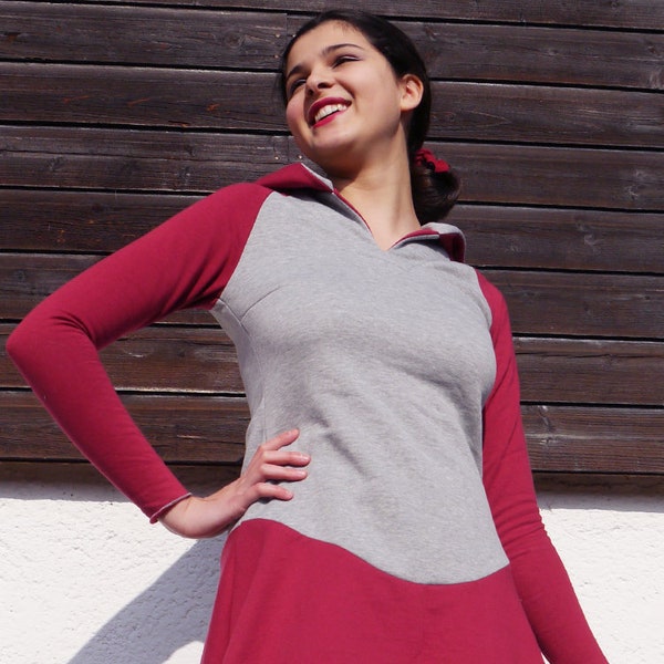 PDF Sewing Pattern Jersey Dress Barbara with Ebook sewing instructions