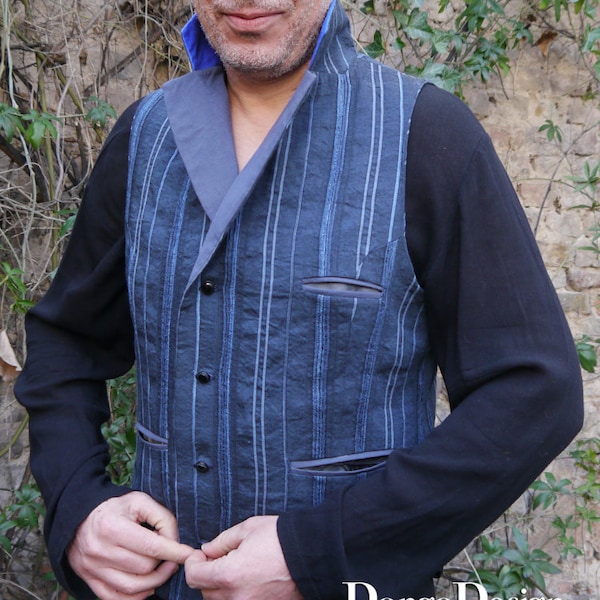 PDF sewing Pattern for sewing men's waistcoat Albert with E-Book sewing instructions