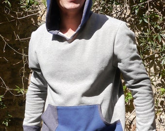 PDF sewing Pattern for Mens hoodie Huomo e-book sewing instructions and PDF file pattern