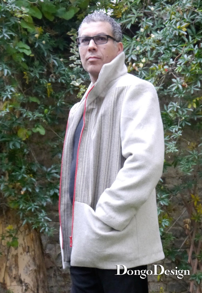 PDF sewing Pattern for Mens jacket Geometrie with e-book sewing instructions