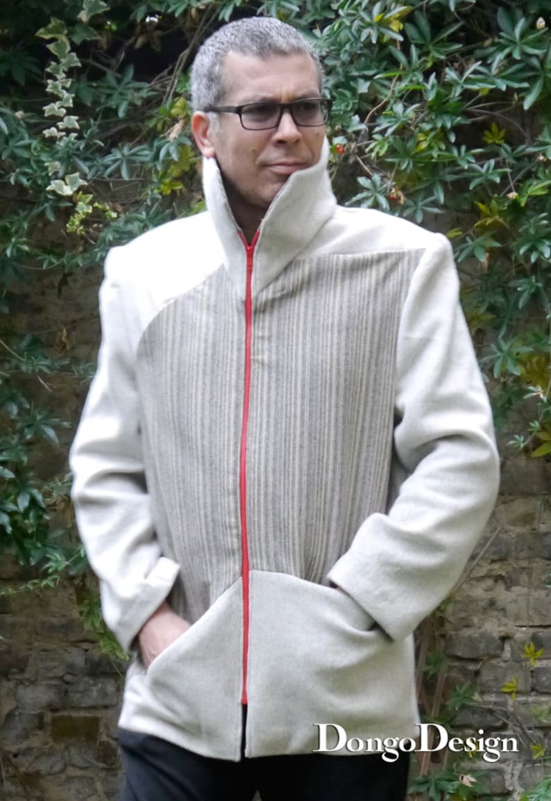 PDF sewing Pattern for Mens jacket Geometrie with e-book sewing instructions