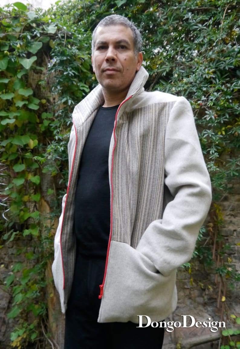 PDF sewing Pattern for Mens jacket Geometrie with e-book sewing instructions