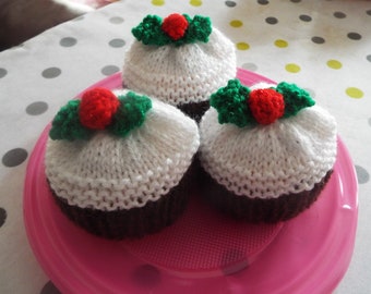 3 Christmas Chocolate Orange covers knitting pattern Xmas Pudding Candle /& Cake