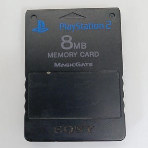 Used Sony PS2 8MB Official Memory Card Black | Genuine PlayStation 2 Save Data Unit | Tested Working | One Item Only