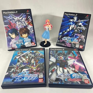 Used PS2 Mobile Suit Gundam SEED Game Set 4x NTSC-J Japan Mecha Anime Collection & Lacus Clyne Figure Gift