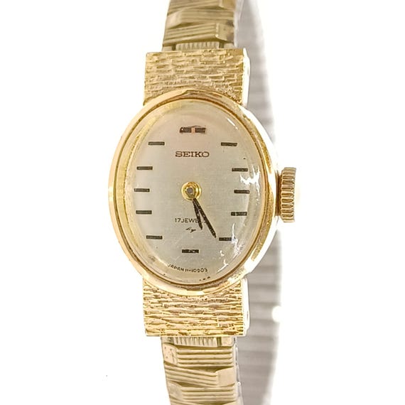 【希少品】SEIKOゴールド オーバル型 メタルバンド ビンテージ時計 Vintage Seiko 17-jewel Manual Wind ASGP Women's Watch - September