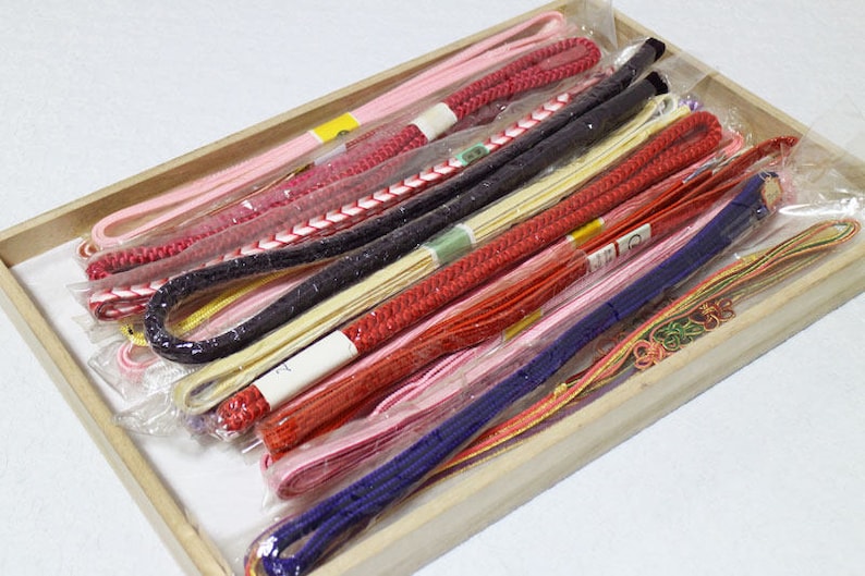 Japanese traditional Kimono Obi cord Accessory *pictures are sample* 20 Vintage Kimono Obi-jime