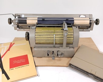 Used Rare Toshiba Japanese Kanji Typewriter BW-1183 Vintage Metal Body with Original Box Carbon Paper Type Tray 5G Made in Japan Showa Era