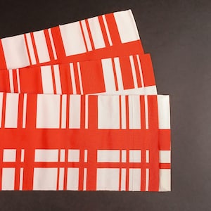 Used Japanese Hanhaba Obi Red White Stripe Yukata Kimono Belt Vintage Japan Casual Half Width Sash Traditional Accessory
