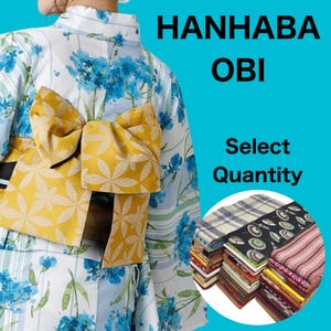 Japanese Hanhaba Obi – Choose Your Quantity – Pre-Owned Women&#39;s Yukata Belts – Vintage-Inspired Assortment Japan Import – Sample Photos Only
