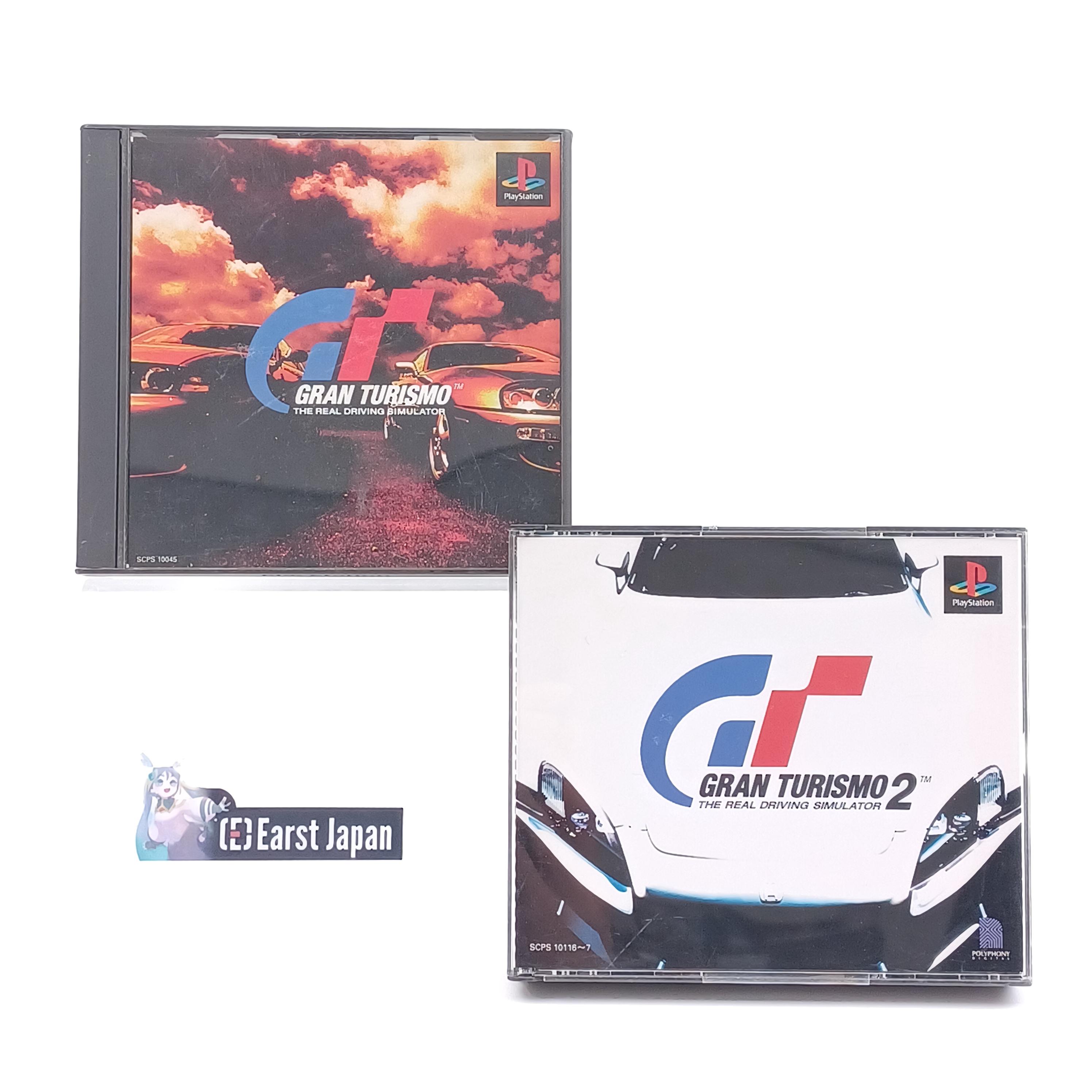 Used Sony Playstation PS PS1 Gran Turismo GT1 GT2 Racing CIB Japan  Import NTSC-J Tested Working