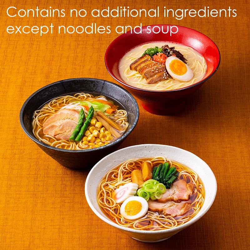 Ramen Soup Set with Japanese Noodles – Tonkotsu, Miso, Soy Sauce – 3 Flavors – Long Shelf Life – Gift Friendly – Ships from Japan via FedEx
