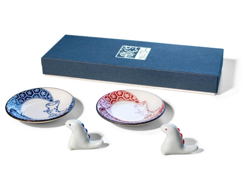 Dinosaur Plate & Chopstick Rest Set