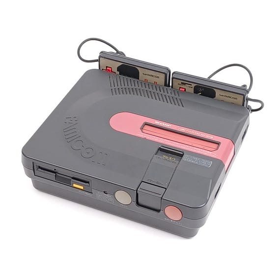 【極美品・完動品】 SHARP twin FAMICOM 付属品多数 Used Junk SHARP Twin Famicom Disk System AN-500B Console | Black