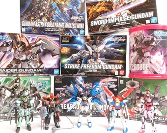 Used | Gundam HG 1/144 Model Kit Lot 8 Sets - 5 Assembled & 3 Unbuilt - Mobile Suit Collectible Figures Anime Mecha Toy