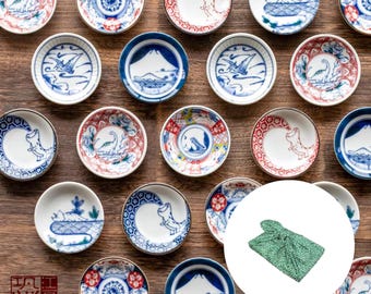 Dinosaur Small Plate Set from Japan - 4 or 6pcs Porcelain Dishes by Awasaka Furoshiki Wrap Option Forgot Souvenir Japanese gift