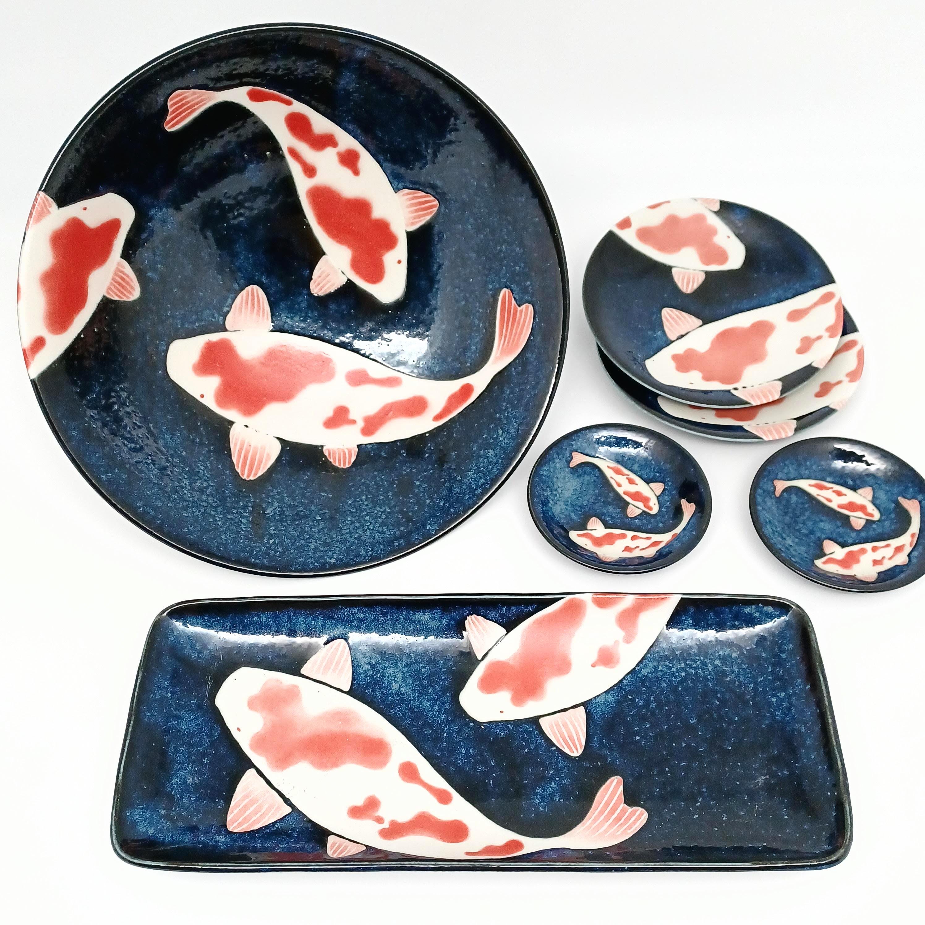 フレスコ　ibushi plate blue Showa Seito Aranami Dinner Plate – Minzuu