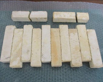 Used: Natural Japanese Whetstone Lot of 12 - Vintage White Sharpening Stones for Knives, Razors & Tools, 2 Stones Broken