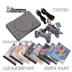 Used Sony PlayStation 1 PS PS1 Console – Optional Controller, Memory Card, Cable, Random Games – NTSC-J, Tested & Working