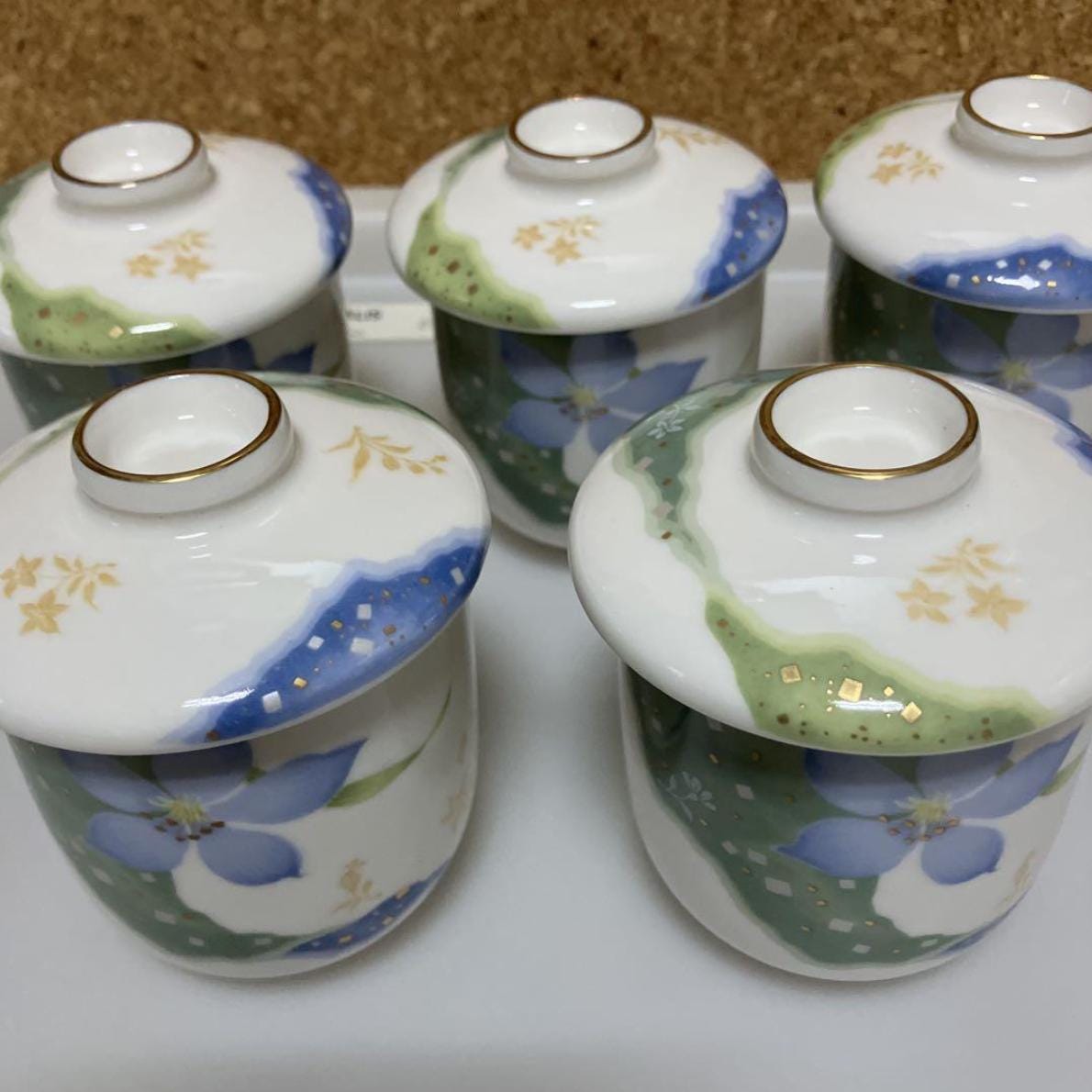 KATSURA YUMI食器 Yumi Katsura Japanese Mushi Chawan Set of 5 – Steamed Tea Cups