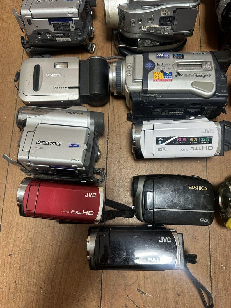 Used 17pcs Vintage Digital Camcorder Lot SONY JVC Panasonic Victor ...