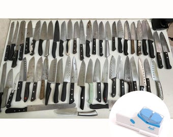 Used Japanese Chef Knives Lot of 160 – Santoku, Nakiri, Deba – For Parts or Repair – Japan Import – Vintage Kitchen Tools| Forgot Souvenir