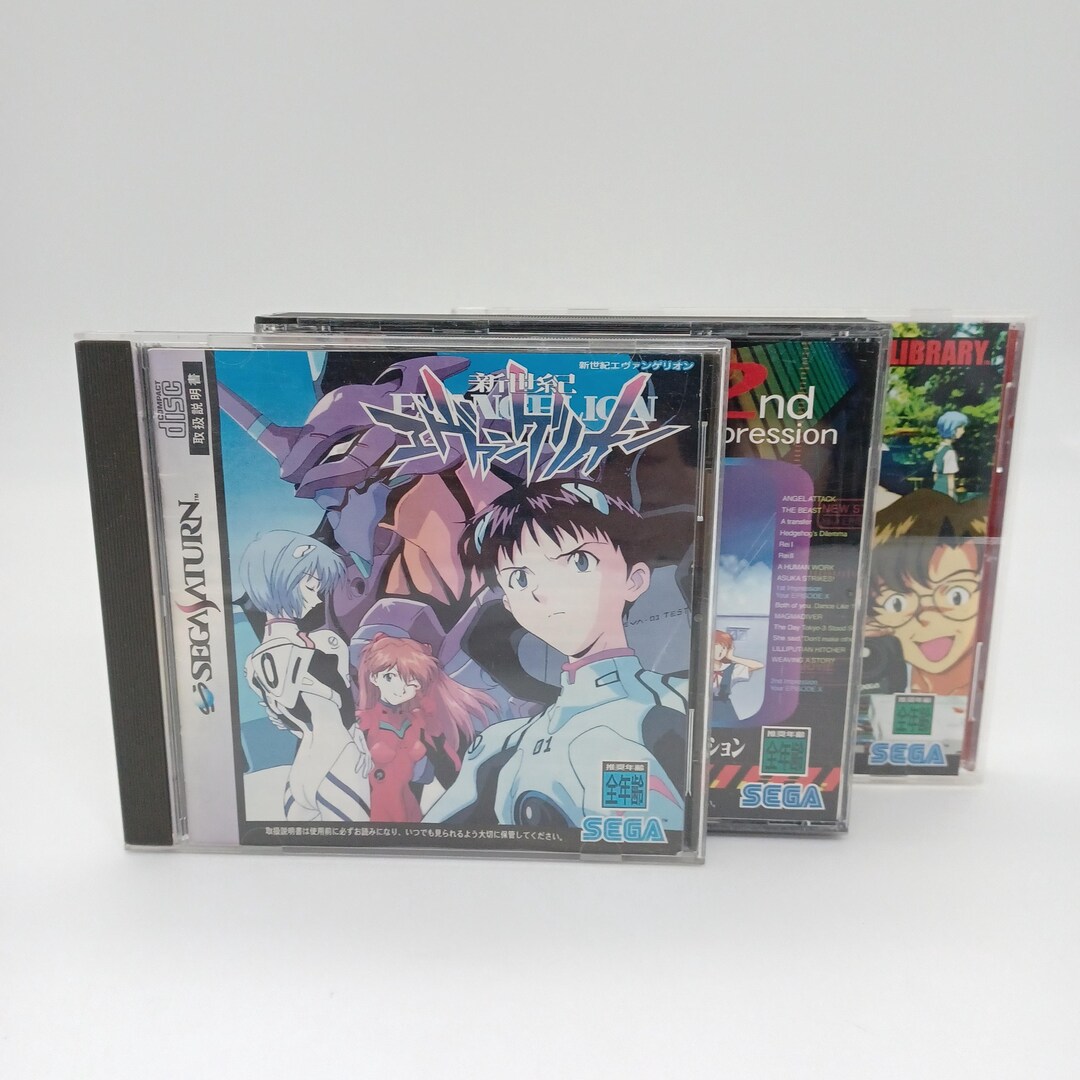 Used Sega Saturn SS 3 Pcs EVANGELION Cib NTSC-J Japan Import Japanese ...
