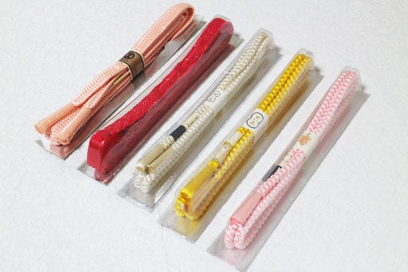Japanese traditional Kimono Obi cord Accessory *pictures are sample* 20 Vintage Kimono Obi-jime