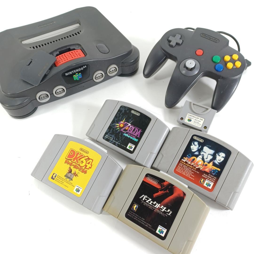 Used Nintendo 64 N64 Console Bundle Japanese Version With 4 Games