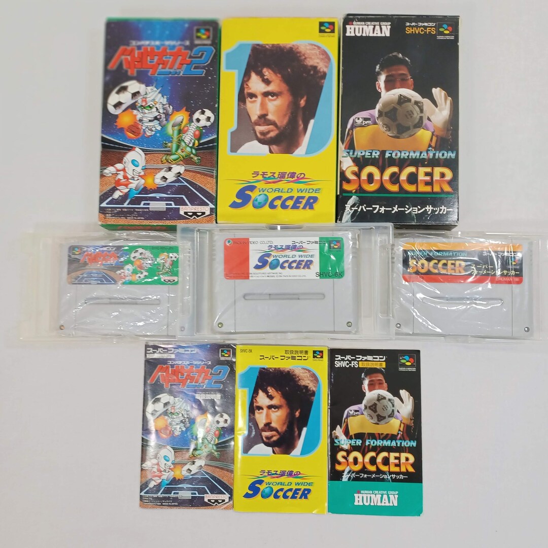 Used Nintendo Super Famicom SFC Lot of 3 All Soccer Foot Ball Games ...