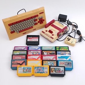 Used Nintendo Famicom FC Console Set – Family Basic Keyboard + 20 Game Cartridges – Tested NTSC-J – Vintage Japanese Import – Rare