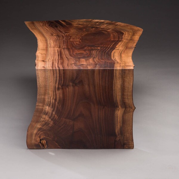 Claro Walnut Live Edge Slab Waterfall Coffee Tables