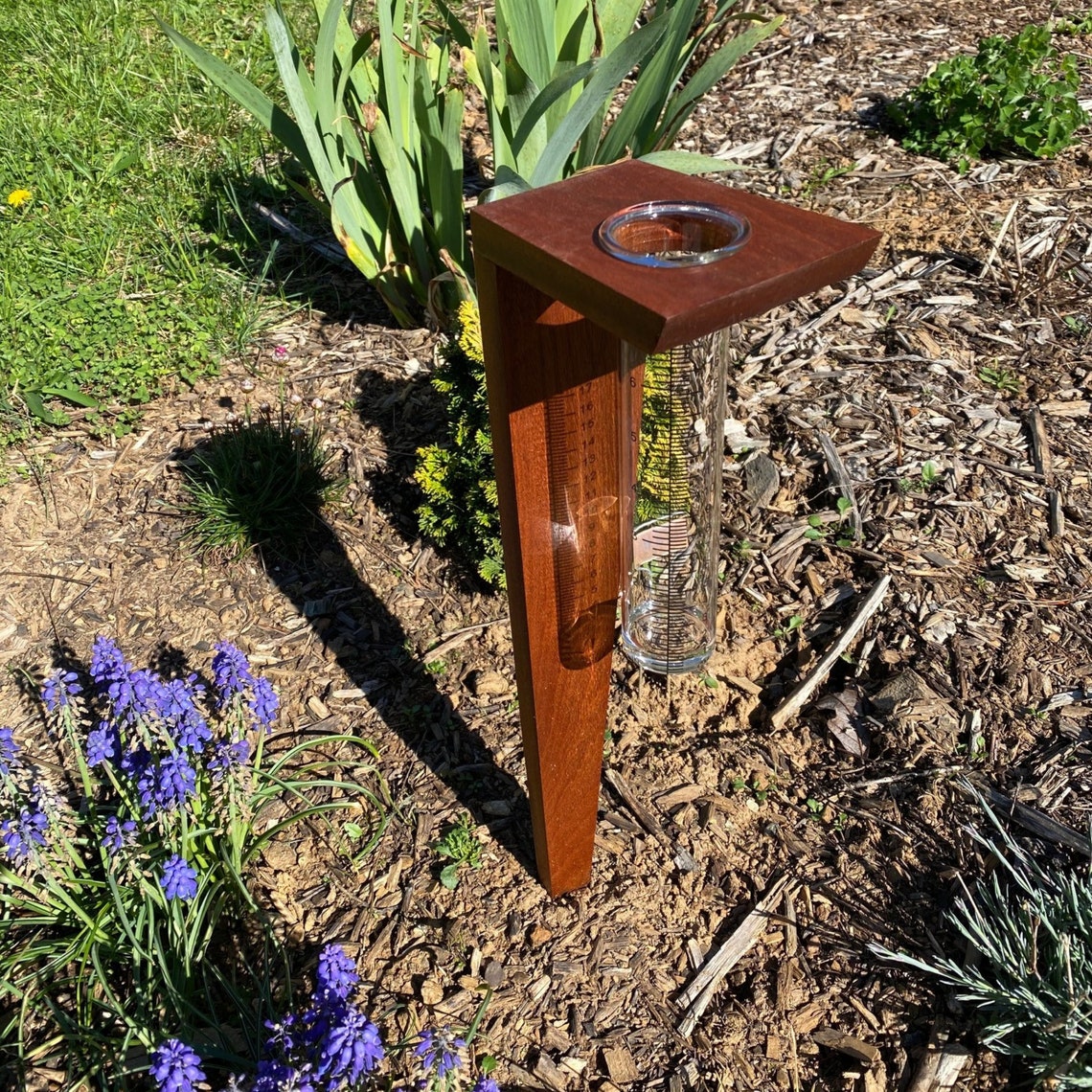 Modern Rain Gauge Holder & Glass Etsy UK