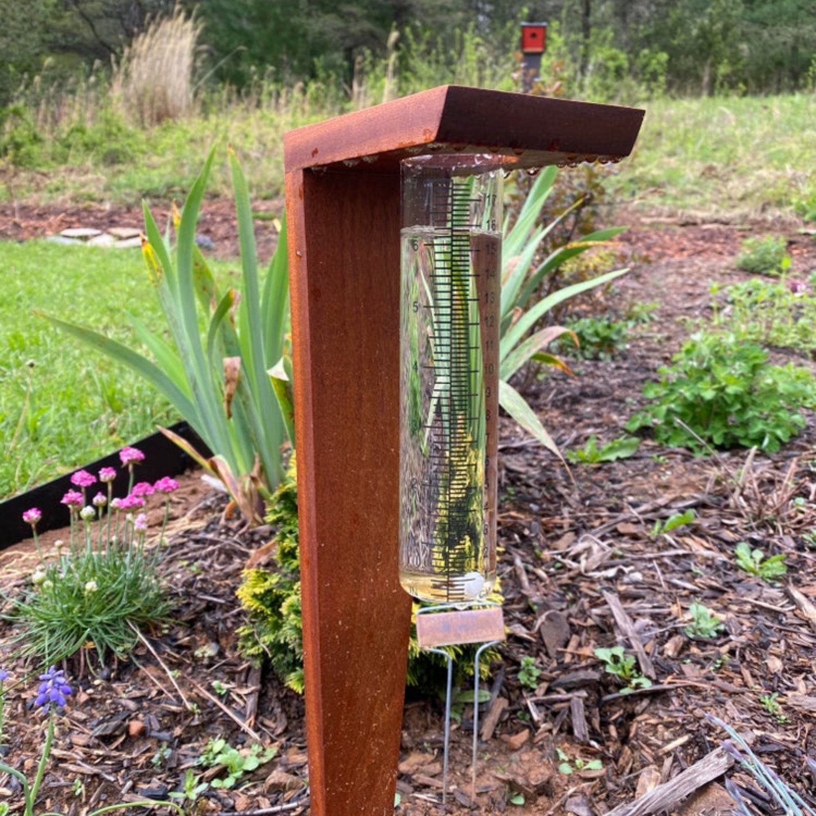 Modern Rain Gauge Holder & Glass Etsy UK