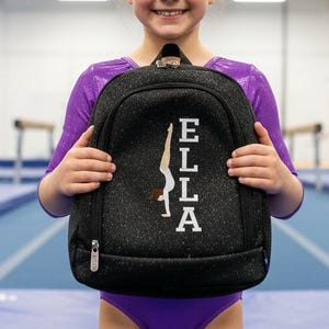 Personalisierter Gymnastikrucksack - Individueller Glitzerbeutel für Mädchen - Cheer Dance School Geschenk