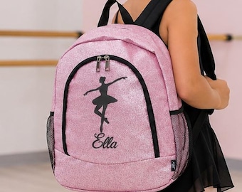 Personalized Glitter Dance Backpack for Girls, Small Ballet Bag, Dance Competition Backpack, Dance Gift, Monogram Dance Bag