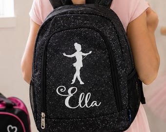 Personalisierter Tanzrucksack für Mädchen, kleine Glitzer-Tanztasche, individueller Ballettrucksack, Tasche für Tanzteams, Geschenk für Tänzerinnen