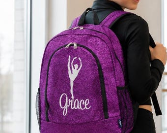 Personalized Dance Backpack, Glitter Dance Bag, Custom Ballerina Backpack, Girls Dance Competition Bag, Dance Team Gift
