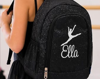 Personalisierter Tanzrucksack für Mädchen, kleine Glitzer-Tanztasche, individueller Ballett-Rucksack, Tasche für Tanzwettbewerbe, Geschenk für Tänzerinnen