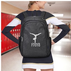 Black Glitter Backpack - Personalized Cheer & Dance