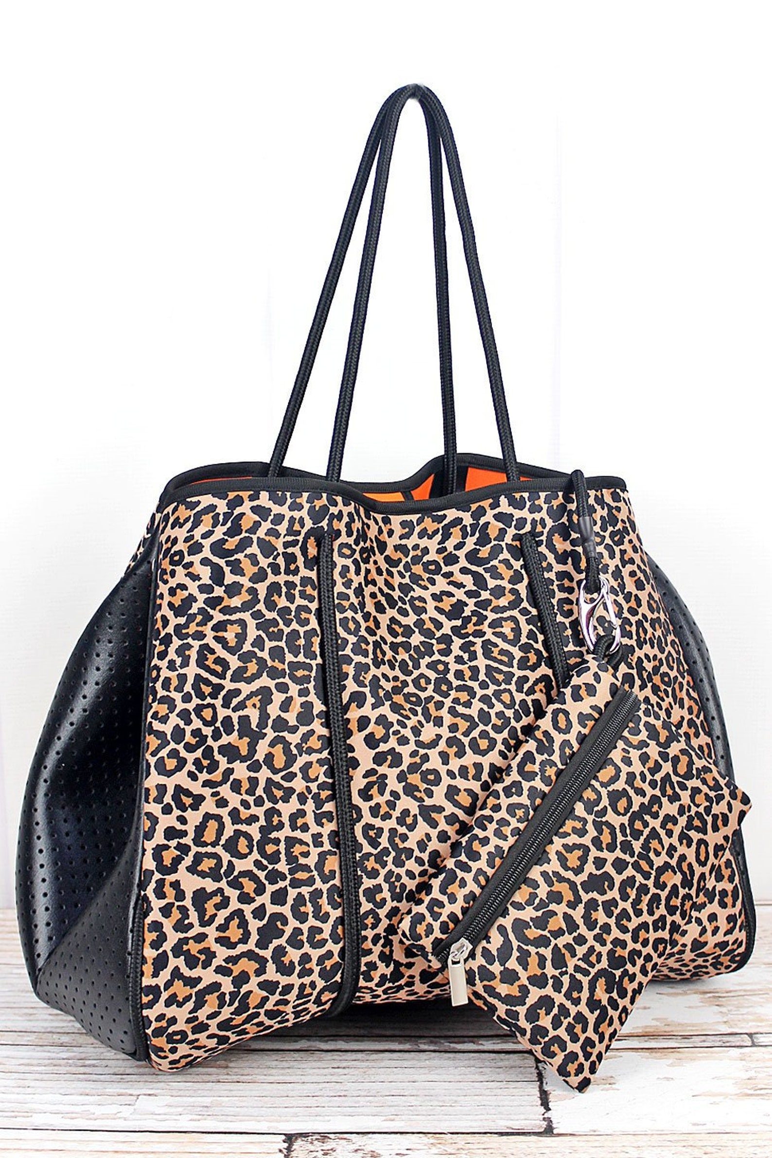 monogrammed leopard bag