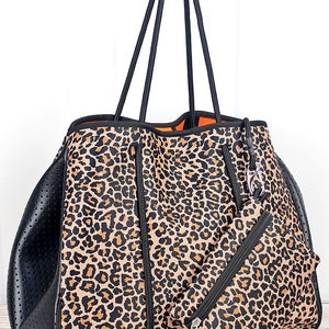 monogrammed leopard bag